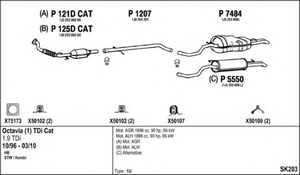 SK203 Sistem de esapament FENNO 