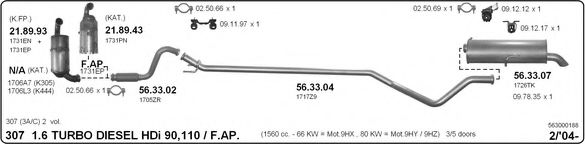 563000188 Sistem de esapament IMASAF 