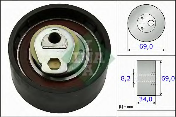 531 0505 10 rola intinzator,curea distributie INA 