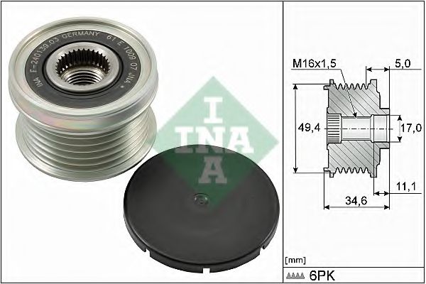 535 0155 10 Sistem roata libera, generator INA 