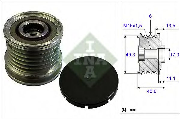 535 0166 10 Sistem roata libera, generator INA 