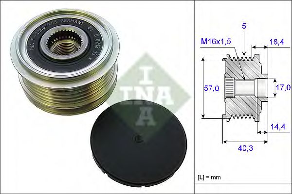 535 0187 10 Sistem roata libera, generator INA 