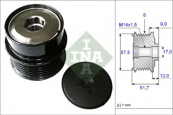 535 0197 10 Sistem roata libera, generator INA 