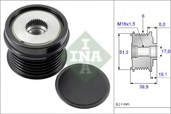 535 0252 10 Sistem roata libera, generator INA 