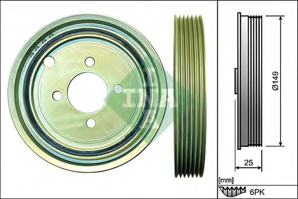 Fulie curea, arbore cotit