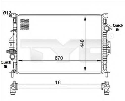 710-0057 Radiator, racire motor TYC 