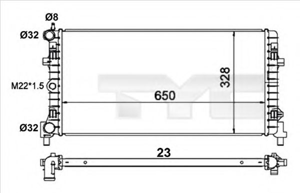 737-0064-R Radiator, racire motor TYC 