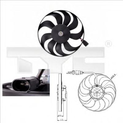 802-0001 Ventilator, radiator TYC 