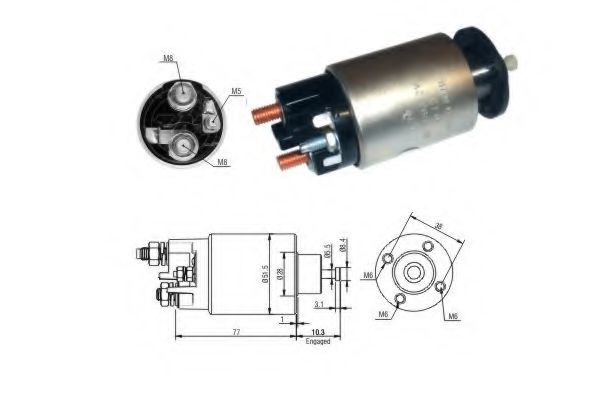 227291 Solenoid, electromotor ERA 