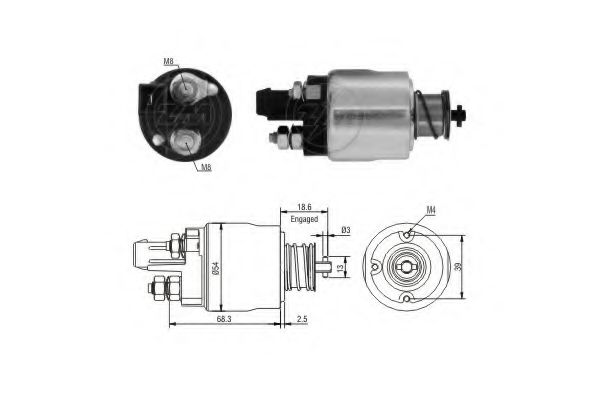 227316 Solenoid, electromotor ERA 