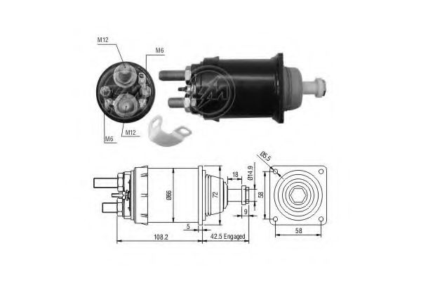 227810 Solenoid, electromotor ERA 