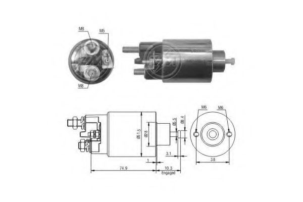 227888 Solenoid, electromotor ERA 