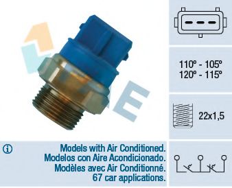 38330 Comutator temperatura, ventilator radiator FAE 