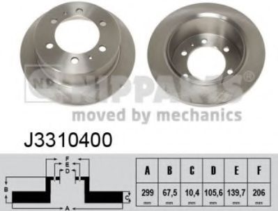 J3310400 Disc frana NIPPARTS 