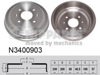 N3400903 Tambur frana NIPPARTS 