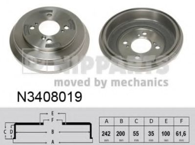 N3408019 Tambur frana NIPPARTS 
