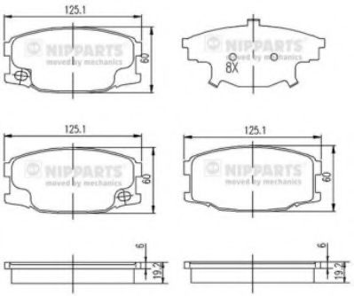 set placute frana,frana disc