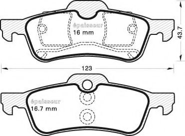 set placute frana,frana disc