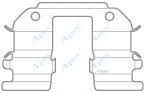 KIT1019 Set accesorii, placute de frana APEC braking 