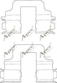 KIT1118 Set accesorii, placute de frana APEC braking 