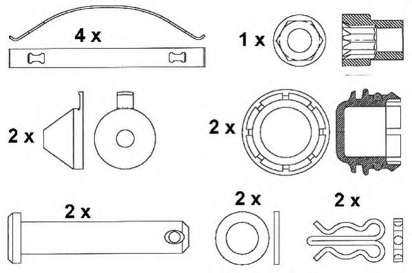 set placute frana,frana disc 2