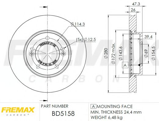 BD-5158 Disc frana FREMAX 