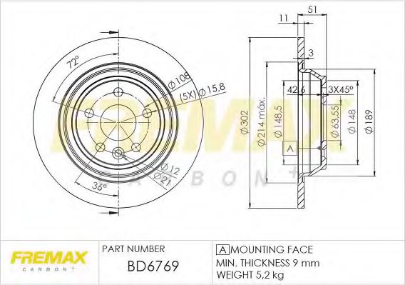 BD-6769 Disc frana FREMAX 