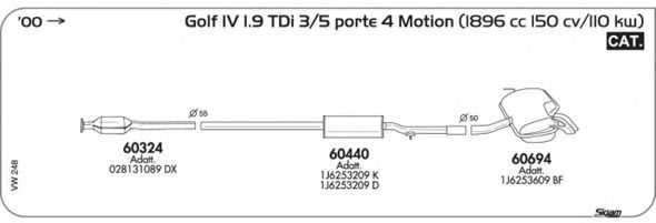 VW248 Sistem de esapament SIGAM 