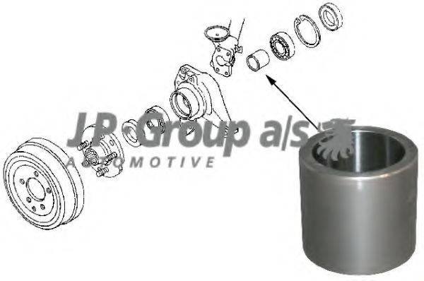 8151250800 Distantier, butuc roata JP GROUP 