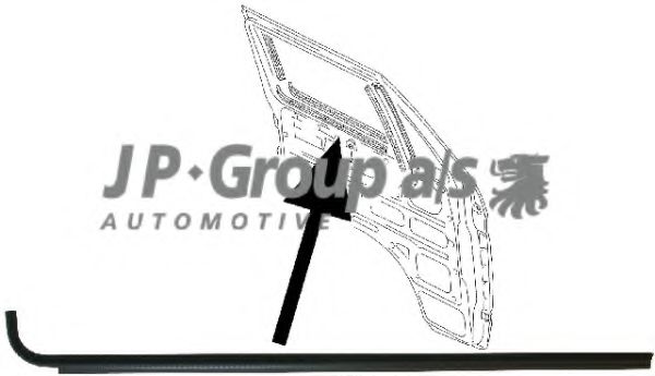 8186001270 Garnitura, geam lateral JP GROUP 