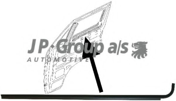 8186001280 Garnitura, geam lateral JP GROUP 