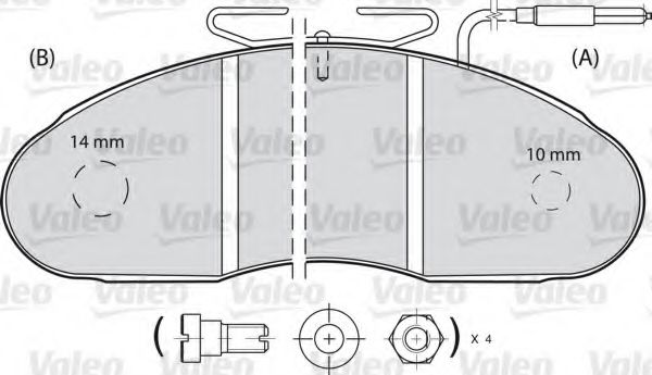 set placute frana,frana disc 4