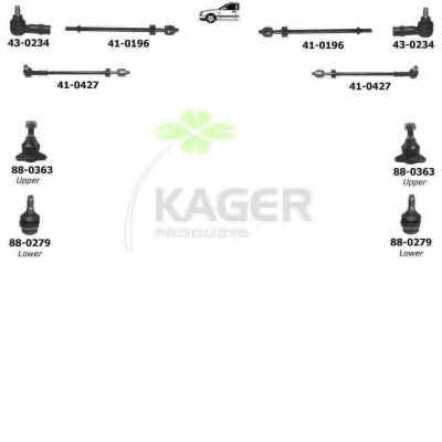 80-0157 Suspensie roata KAGER 
