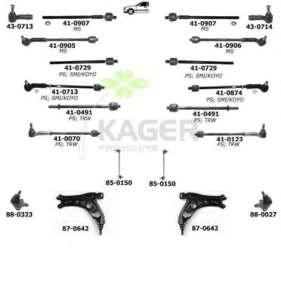 80-0598 Suspensie roata KAGER 