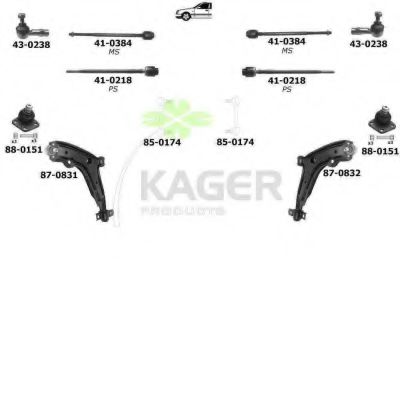 80-0600 Suspensie roata KAGER 