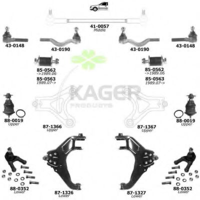 80-0874 Suspensie roata KAGER 