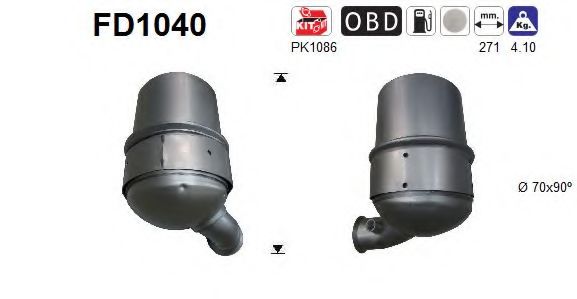 FD1040 Filtru funingine/particule, sist.de esapament AS 