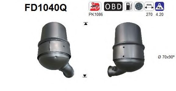 FD1040Q Filtru funingine/particule, sist.de esapament AS 