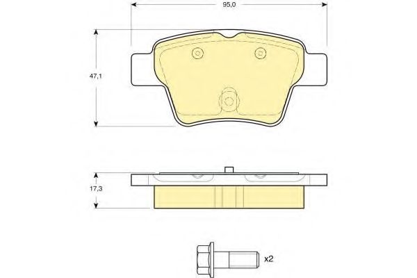 6116204 set placute frana,frana disc GIRLING 