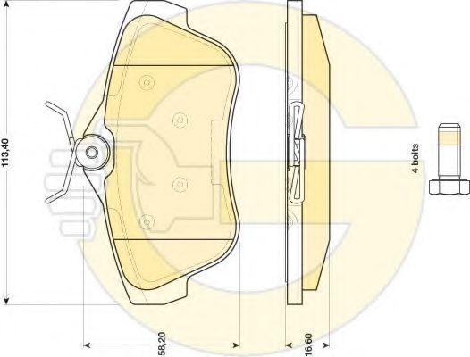 set placute frana,frana disc