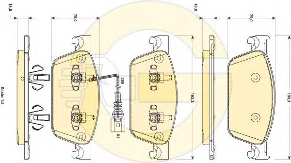 set placute frana,frana disc