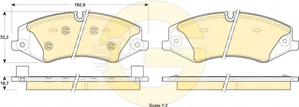 set placute frana,frana disc