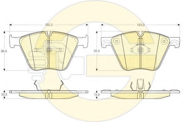 6119642 set placute frana,frana disc GIRLING 