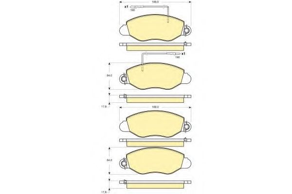 set placute frana,frana disc
