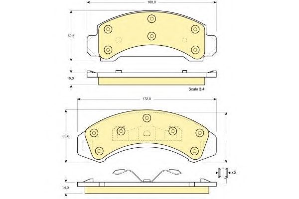 set placute frana,frana disc