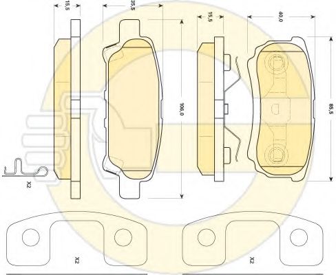 set placute frana,frana disc