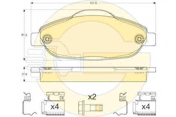6412054 Set frana, frana disc GIRLING 
