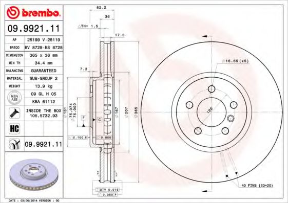 25119 V Disc frana AP 