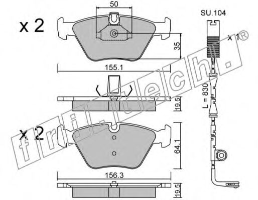 set placute frana,frana disc
