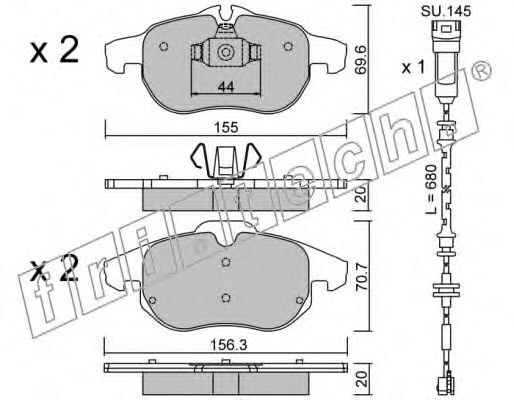 556.2W set placute frana,frana disc fri.tech. 